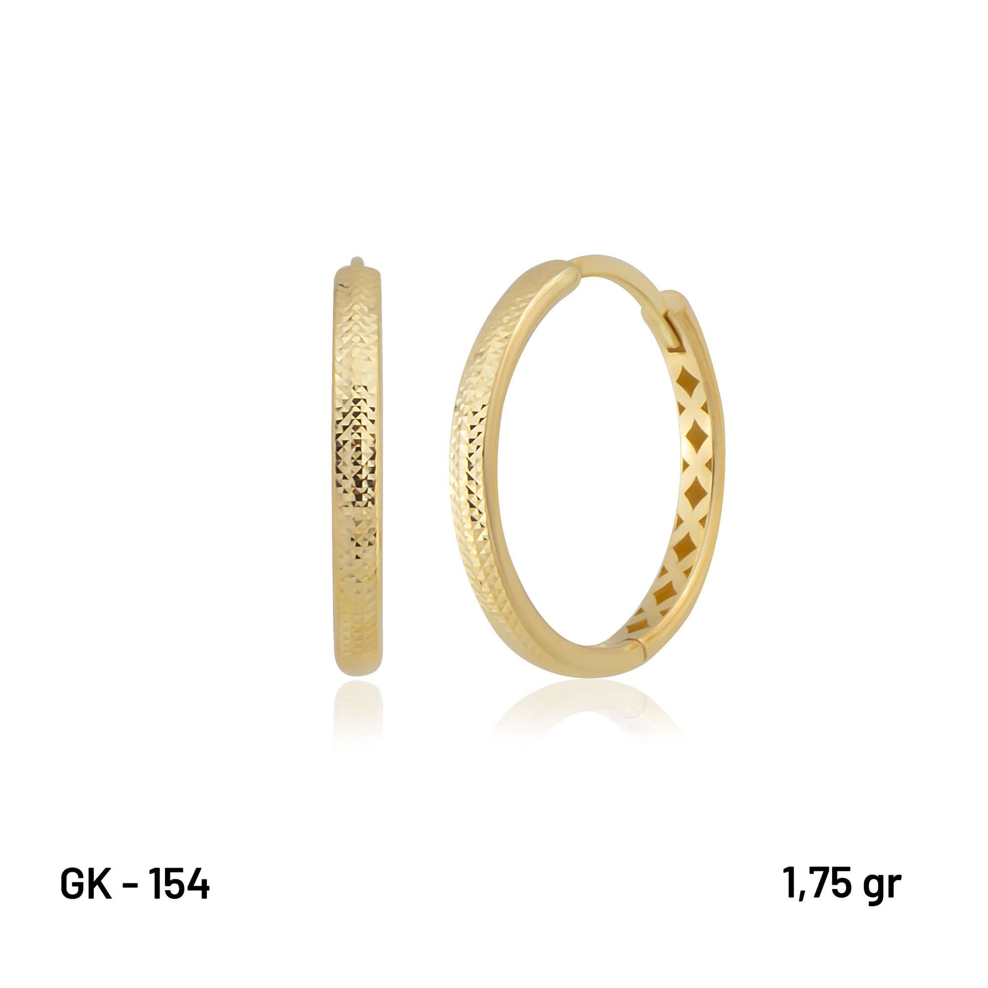 KÜPE GK - 154 14 AYAR İNCE DOKULU DESEN HALKA KÜPE
