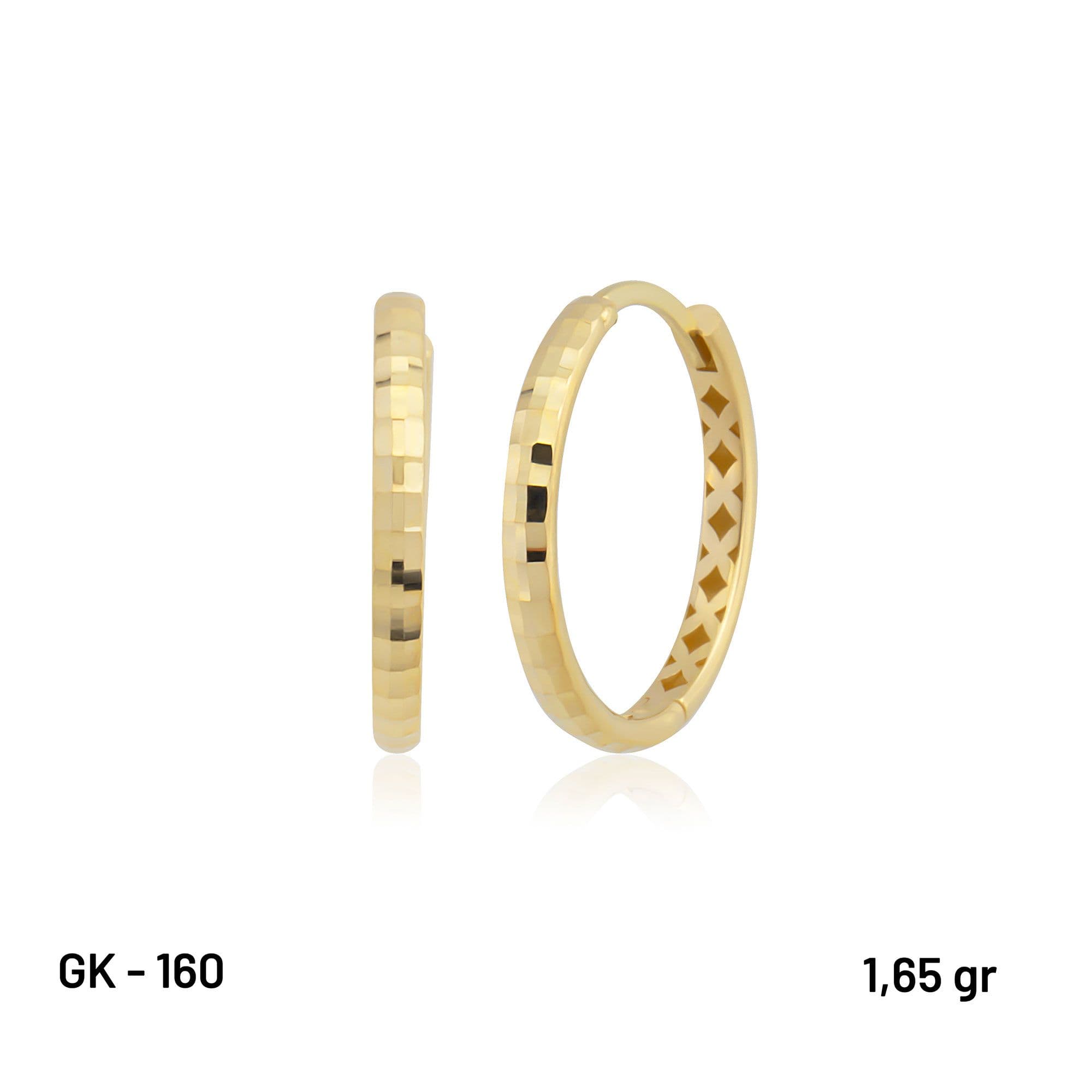 KÜPE GK - 160 PARLAK DESENLİ HAFİF ALTIN KÜPE